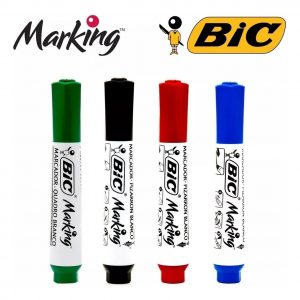 ”KIT PINCEL P/QDO BRANCO C/04 CORES AZ-PTO-VM-VDE MARKING BIC”
