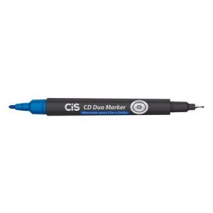 ”MARCADOR CD DUO 2 PONTAS AZUL CIS”